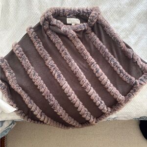 Fabulous Furs Brown Faux Fur poncho